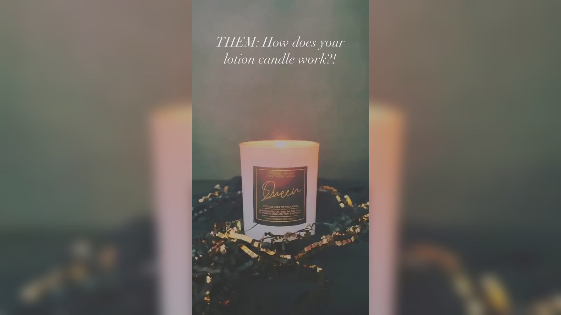 Load video: Video of the Melodic Scents Lotion Candles in use and showing off to customers at events.